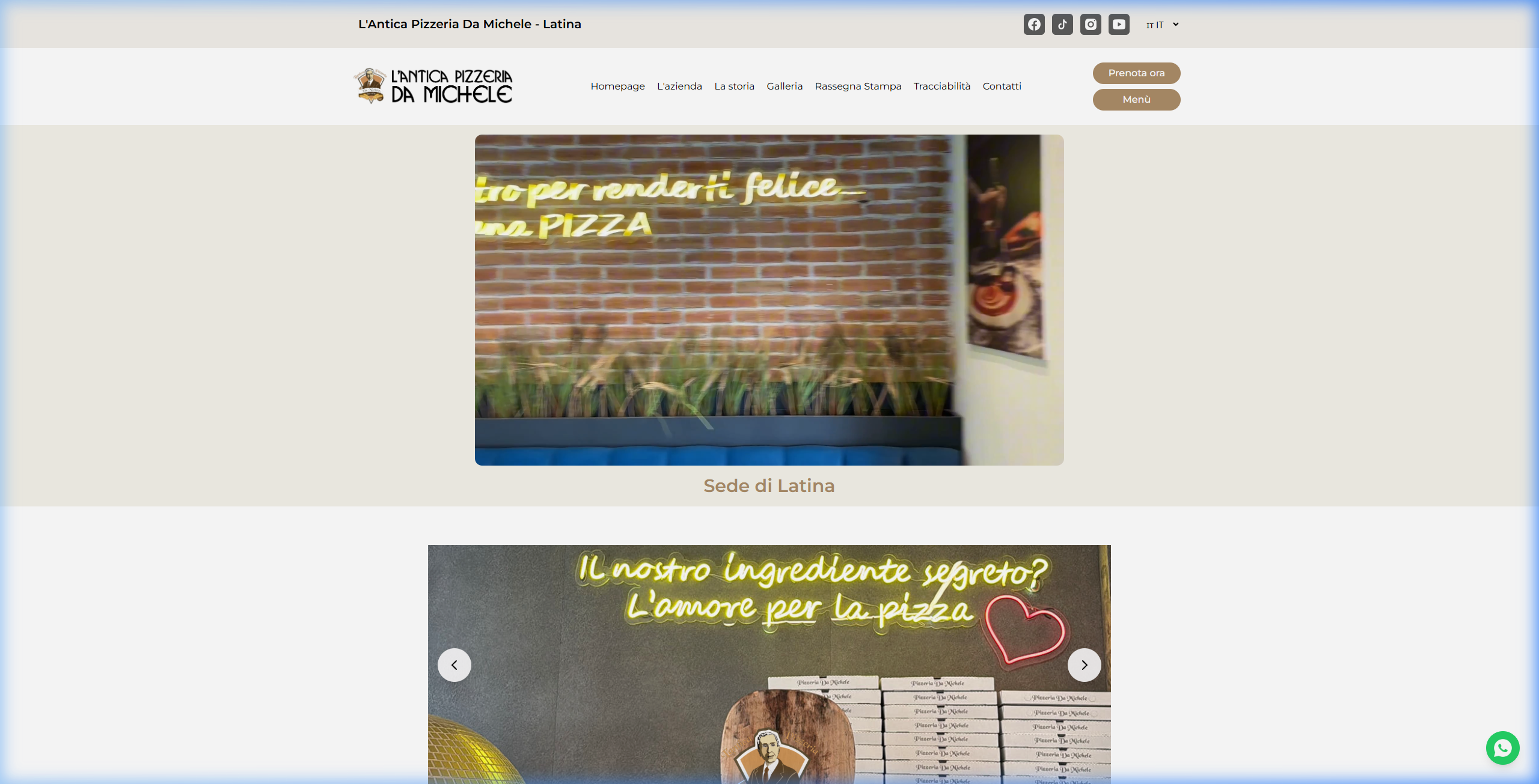 Pizzeria da Michele Latina — sito web